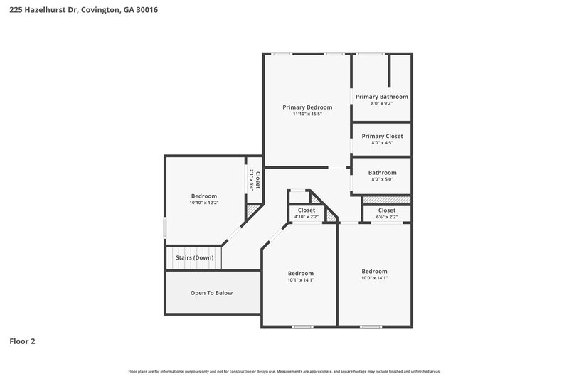 1,995/Mo, 225 Hazelhurst Dr Covington, GA 30016 Floor Plan View 2