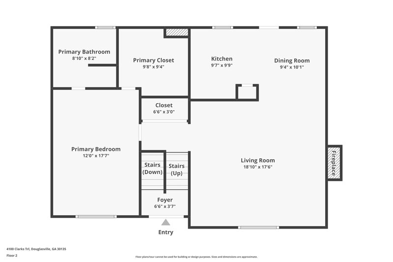 1,935/Mo, 4100 Clarks Trl Douglasville, GA 30135 Floor Plan View 2