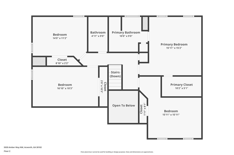2,240/Mo, 5020 Amber Way NW Acworth, GA 30102 Floor Plan View 2