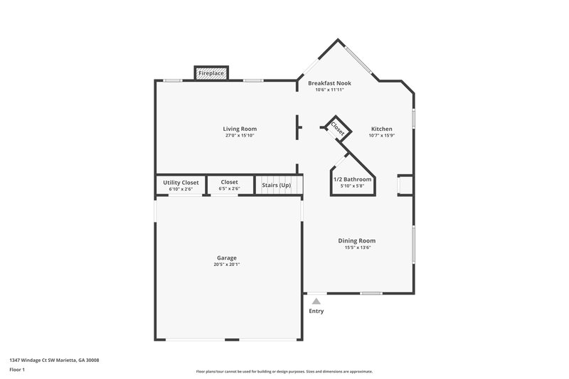 2,625/Mo, 1347 Windage Ct SW Marietta, GA 30008 Floor Plan View