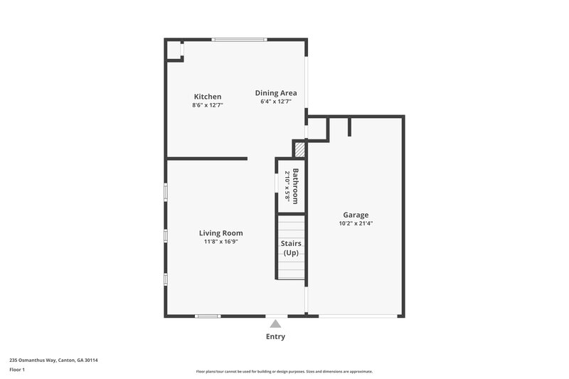 1,650/Mo, 235 Osmanthus Way Canton, GA 30114 Floor Plan View