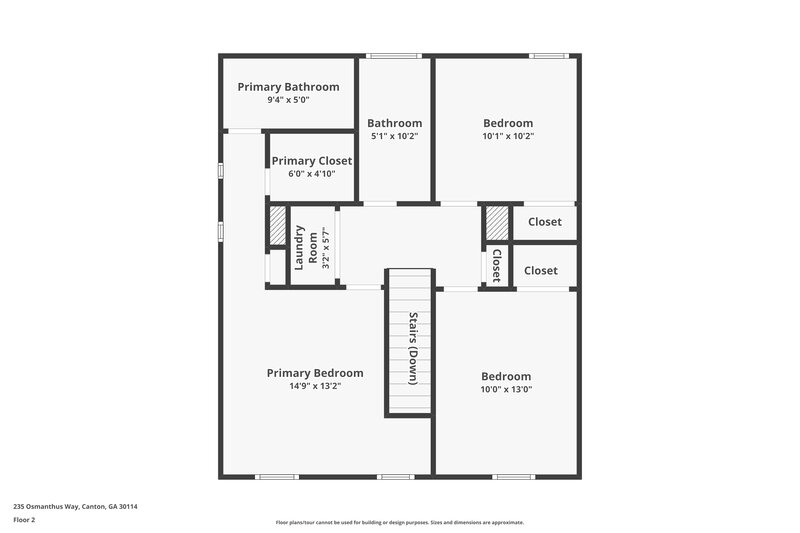 1,650/Mo, 235 Osmanthus Way Canton, GA 30114 Floor Plan View 2