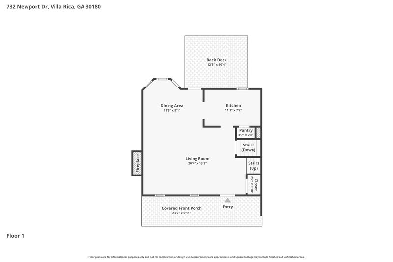 1,695/Mo, 732 Newport Dr Villa Rica, GA 30180 Floor Plan View 2