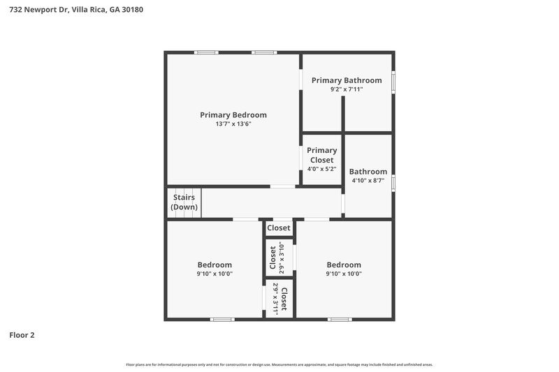 1,695/Mo, 732 Newport Dr Villa Rica, GA 30180 Floor Plan View 3