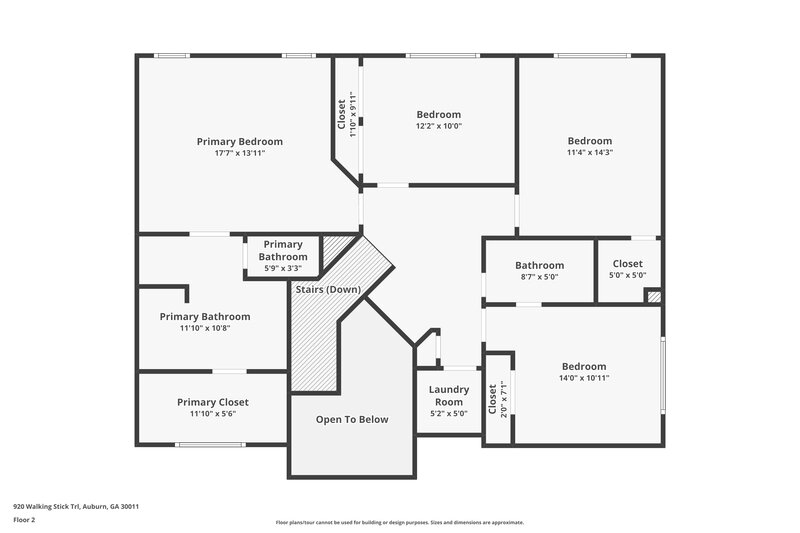 2,370/Mo, 920 Walking Stick Trl Auburn, GA 30011 Floor Plan View 2