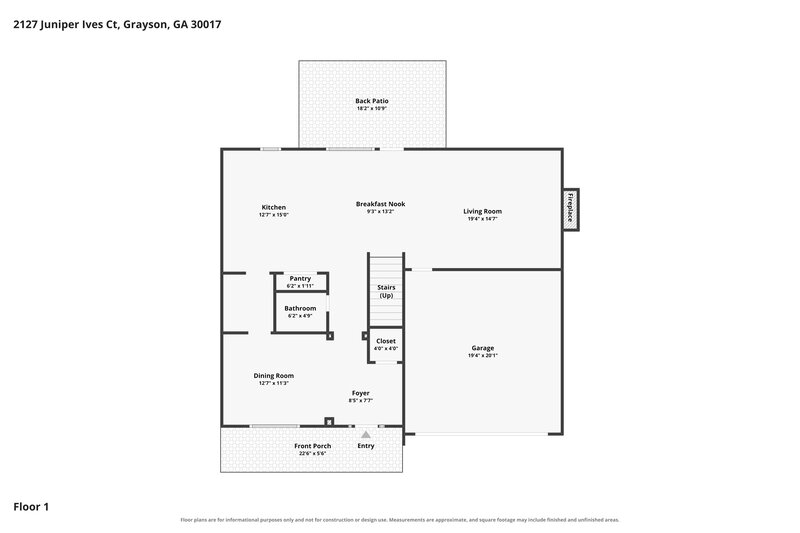 2,410/Mo, 2127 Juniper Ives Ct Grayson, GA 30017 Floor Plan View