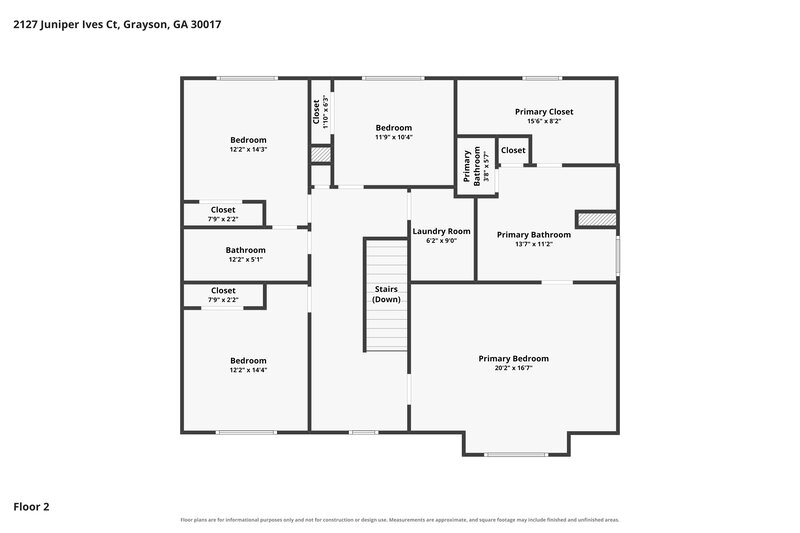 2,410/Mo, 2127 Juniper Ives Ct Grayson, GA 30017 Floor Plan View 2
