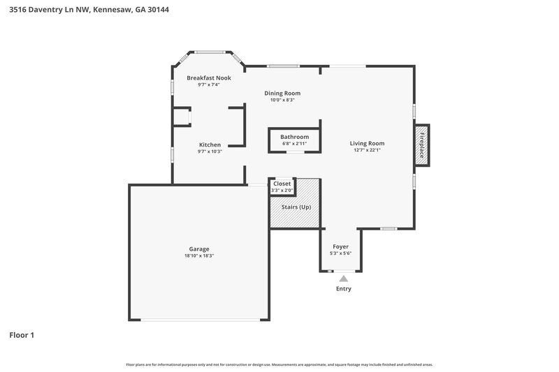2,560/Mo, 3516 Daventry Ln NW Kennesaw, GA 30144 Floor Plan View