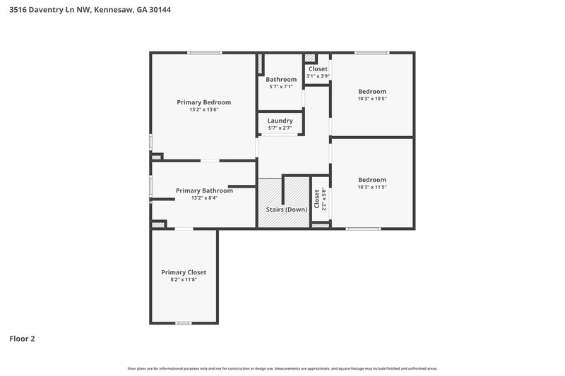 2,560/Mo, 3516 Daventry Ln NW Kennesaw, GA 30144 Floor Plan View 2