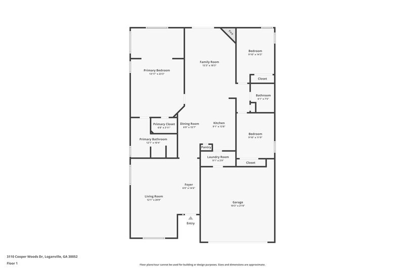 2,025/Mo, 3110 Cooper Woods Dr Loganville, GA 30052 Floor Plan View