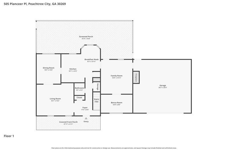 2,970/Mo, 505 Planceer Pl Peachtree City, GA 30269 Floorplan View