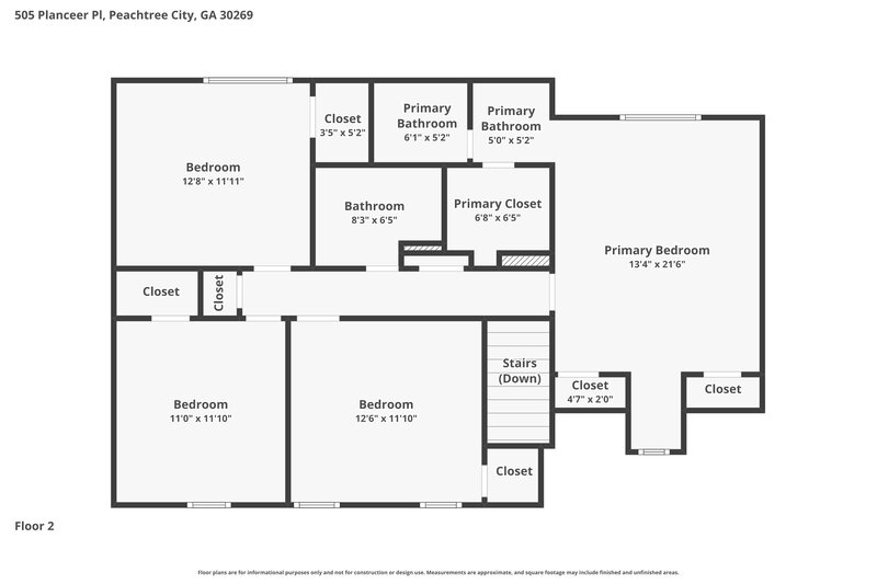 2,970/Mo, 505 Planceer Pl Peachtree City, GA 30269 Floorplan View 2