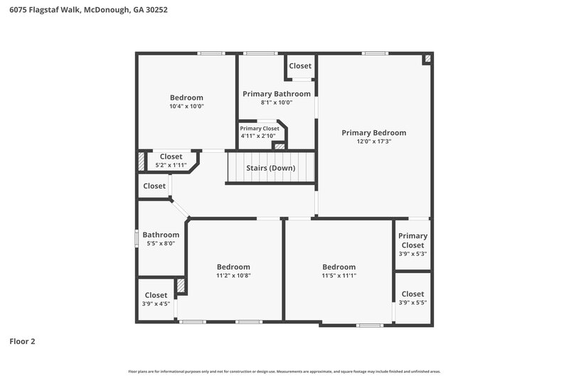 1,895/Mo, 6075 Flagstaf Walk McDonough, GA 30252 Floor Plan View 2