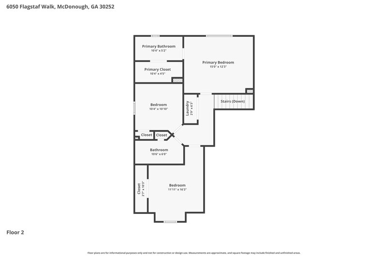 1,890/Mo, 6050 Flagstaf Walk McDonough, GA 30252 Floor Plan View 2