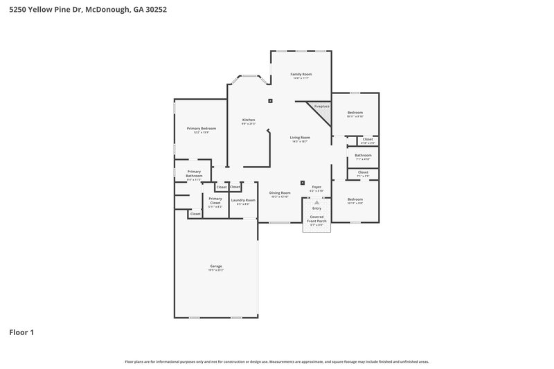 1,945/Mo, 5250 Yellow Pine Dr McDonough, GA 30252 Floor Plan View