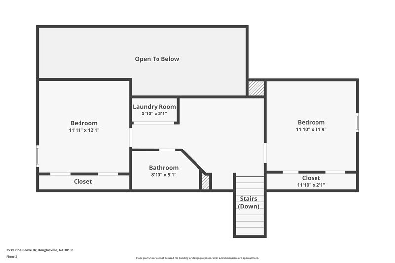 1,865/Mo, 3539 Pine Grove Dr Douglasville, GA 30135 Floor Plan View 3