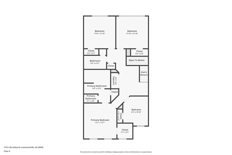 2,295/Mo, 1741 Lily Valley Dr Lawrenceville, GA 30045 Floor Plan View 2