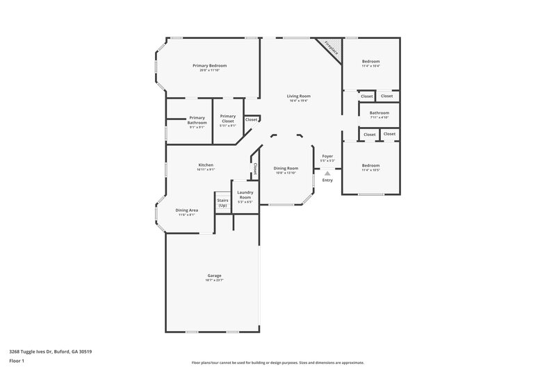 2,075/Mo, 3268 Tuggle Ives Dr Buford, GA 30519 Floor Plan View