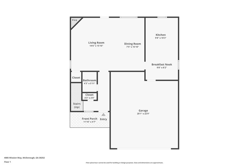 1,715/Mo, 4085 Mission Way McDonough, GA 30252 Floor Plan View