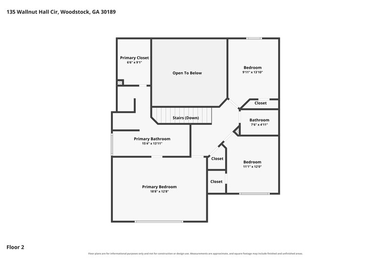 2,145/Mo, 135 Wallnut Hall Cir Woodstock, GA 30189 Floor Plan View 2