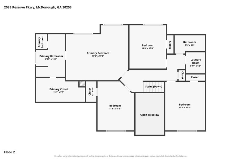 2,420/Mo, 2083 Reserve Pkwy McDonough, GA 30253 Floor Plan View 2