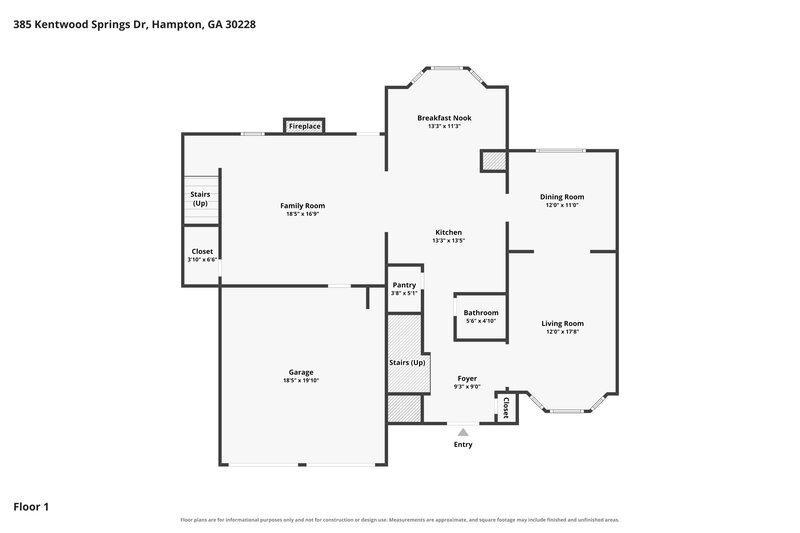 2,335/Mo, 385 Kentwood Springs Dr Hampton, GA 30228 Floor Plan View