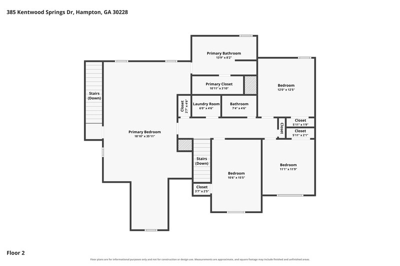 2,335/Mo, 385 Kentwood Springs Dr Hampton, GA 30228 Floor Plan View 2