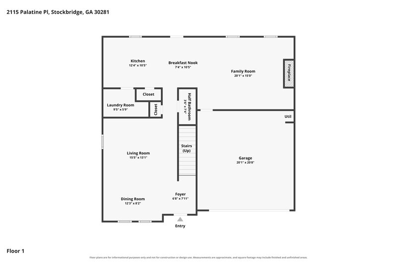 2,325/Mo, 2115 Palatine Pl Stockbridge, GA 30281 Floor Plan View