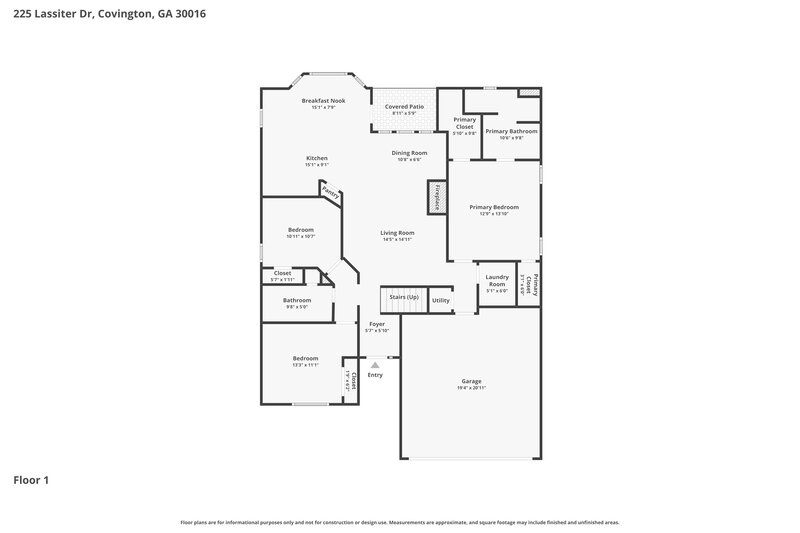 1,870/Mo, 225 Lassiter Dr Covington, GA 30016 Floor Plan View