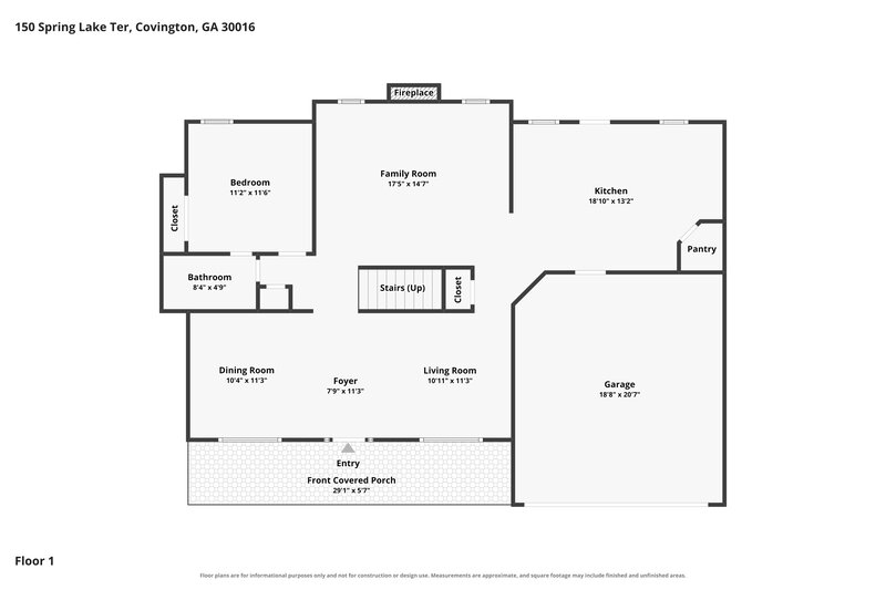 2,235/Mo, 150 Spring Lake Ter Covington, GA 30016 Floor Plan View