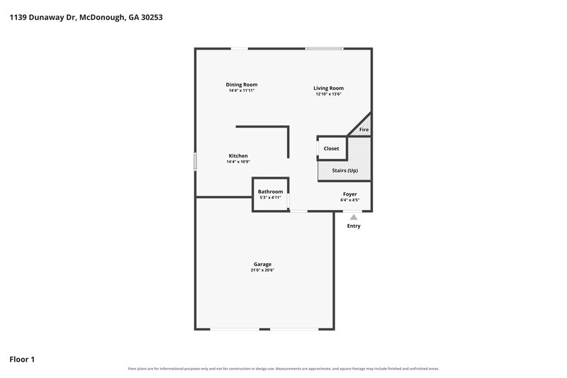 1,895/Mo, 1139 Dunaway Dr McDonough, GA 30253 Floor Plan View