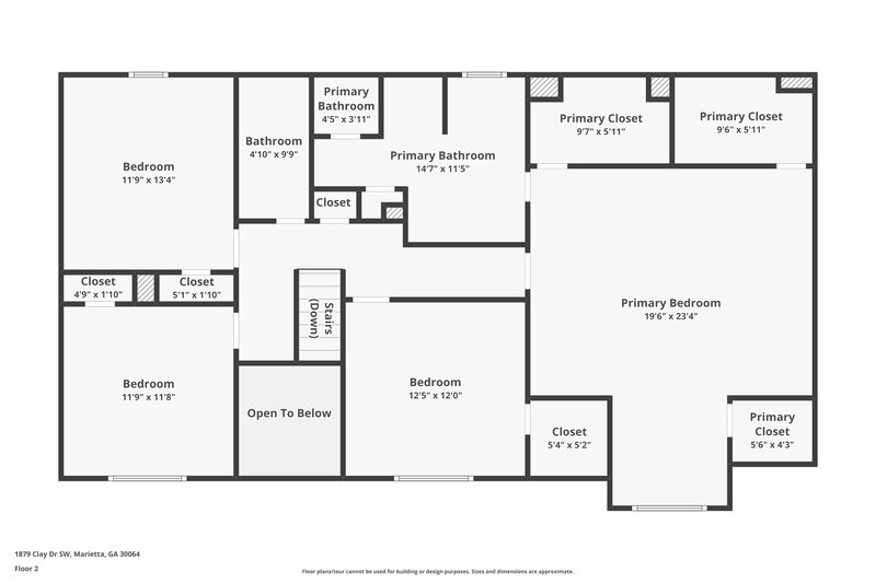 2,490/Mo, 1879 Clay Dr SW Marietta, GA 30064 Floorplan View 2