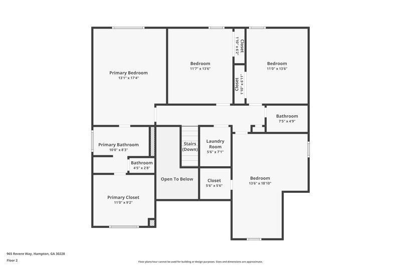 1,965/Mo, 965 Revere Way Hampton, GA 30228 Floor Plan View 2