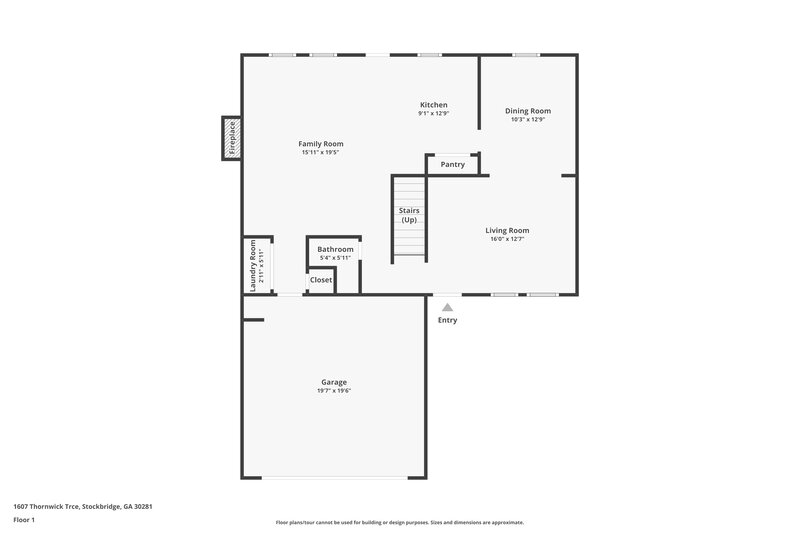 2,135/Mo, 1607 Thornwick Trce Stockbridge, GA 30281 Floor Plan View