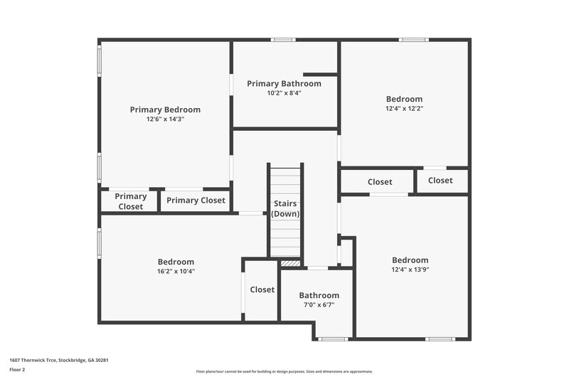 2,135/Mo, 1607 Thornwick Trce Stockbridge, GA 30281 Floor Plan View 2