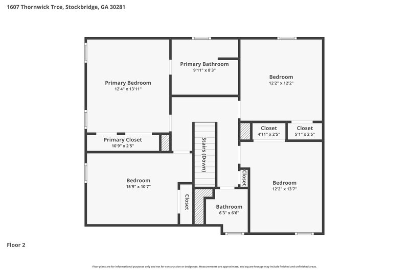 0/Mo, 1607 Thornwick Trce Stockbridge, GA 30281 Floor Plan View 2