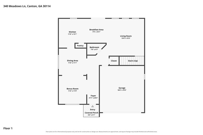 2,230/Mo, 340 Meadows Ln Canton, GA 30114 Floor Plan View