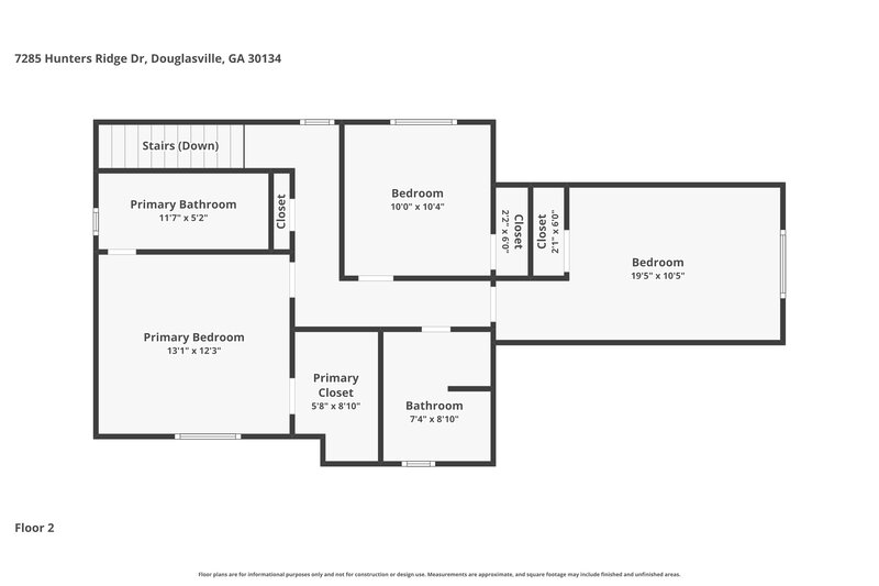 1,805/Mo, 7285 Hunters Ridge Dr Douglasville, GA 30134 Floor Plan View