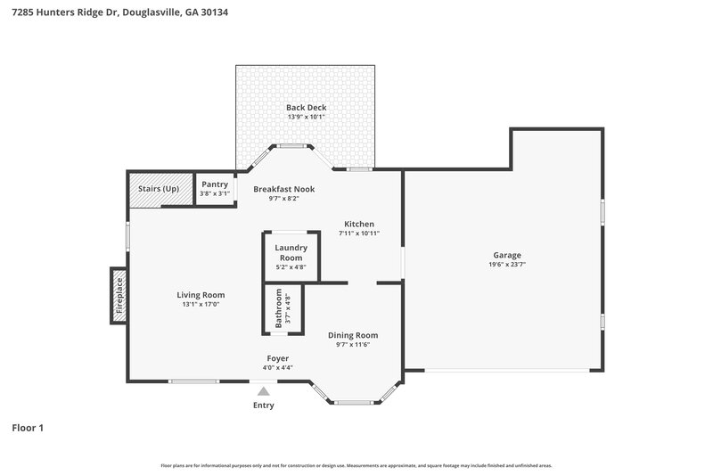 1,805/Mo, 7285 Hunters Ridge Dr Douglasville, GA 30134 Floor Plan View 2