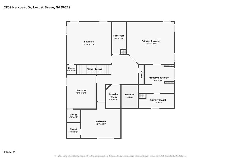 2,015/Mo, 2808 Harcourt Dr Locust Grove, GA 30248 Floor Plan View 2