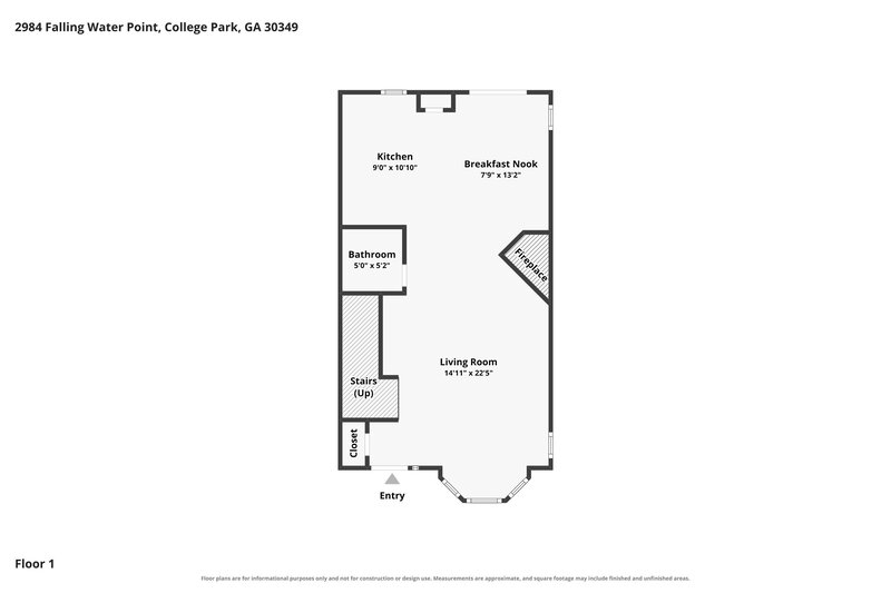 1,575/Mo, 2984 Falling Water Pt College Park, GA 30349 Floor Plan View