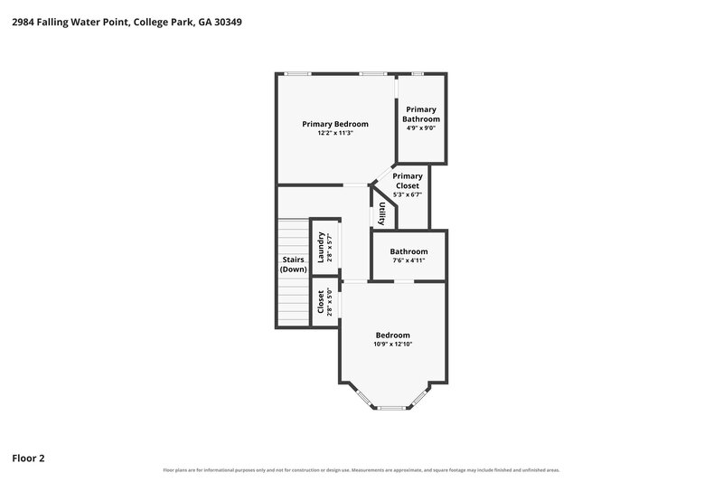 1,575/Mo, 2984 Falling Water Pt College Park, GA 30349 Floor Plan View 2