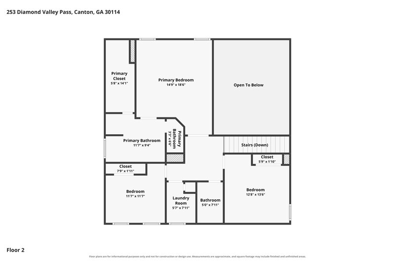 2,230/Mo, 253 Diamond Valley Pass Canton, GA 30114 Floor Plan View