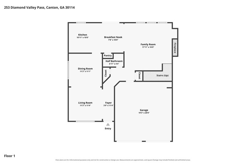 2,230/Mo, 253 Diamond Valley Pass Canton, GA 30114 Floor Plan View 2