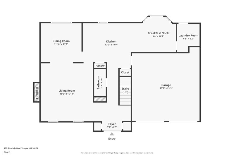 1,720/Mo, 108 Glendale Blvd Temple, GA 30179 Floor Plan View