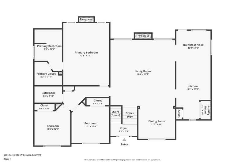 2,900/Mo, 2855 Karen Rdg SW Conyers, GA 30094 Floor Plan View