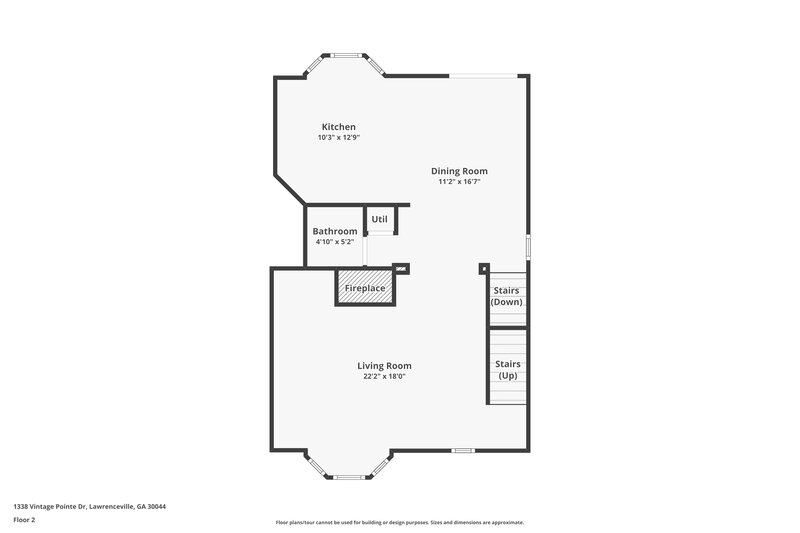 2,055/Mo, 1338 Vintage Pointe Dr Lawrenceville, GA 30044 Floor Plan View 2