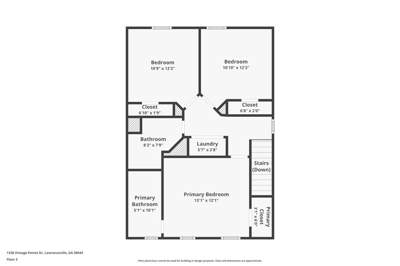 2,055/Mo, 1338 Vintage Pointe Dr Lawrenceville, GA 30044 Floor Plan View 3