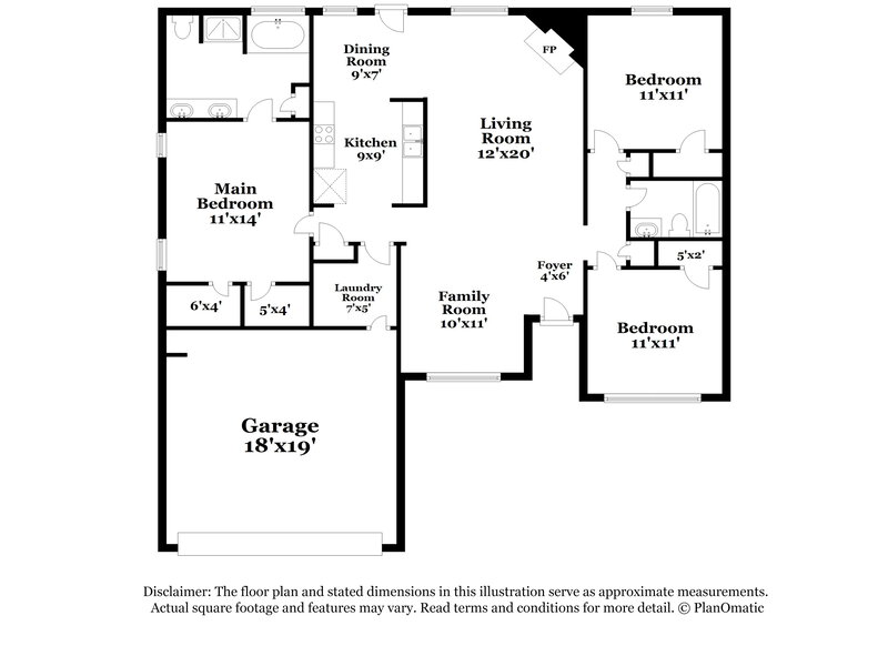 1,515/Mo, 7510 Deer Creek Dr Union City, GA 30291 Floor Plan View