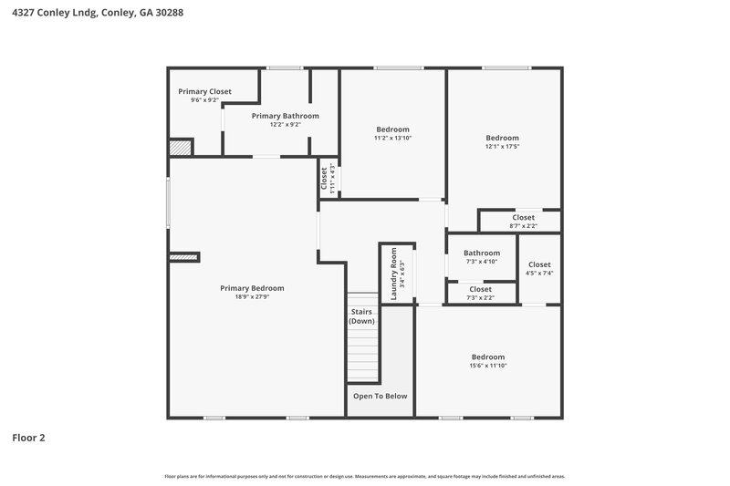 2,505/Mo, 4327 Conley Lndg Conley, GA 30288 Floor Plan View 2